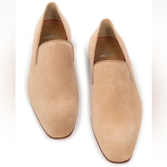 Christian Louboutin Mens Dandelion Flat Lionne Beige Suede Dress Loafer 44 11 Christian Louboutin Mens Dandelion Flat Lionne Beige Suede  main image 3
